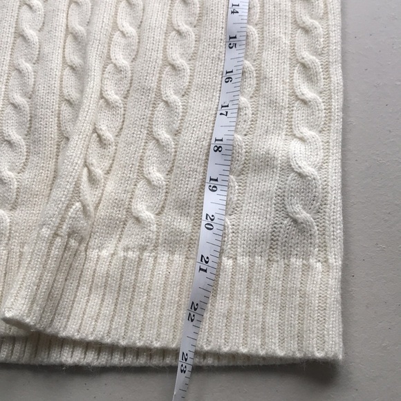 EVAN Picone cream cable knit mock neck sweater size Large - Picture 7 of 8